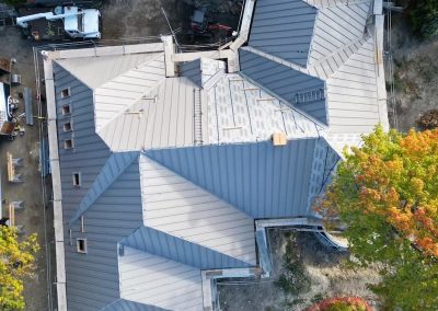 Interior Roofing metal roof under construction