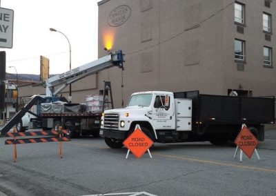 Interior Roofing truck on site